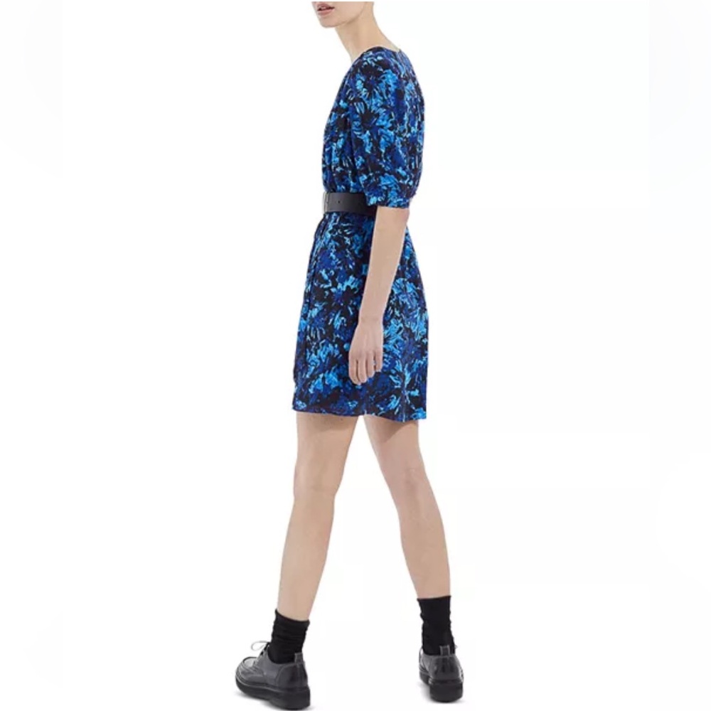 The Kooples • Women’s Blue Firework Printed Silk Faux Wrap Dress Size 3 NWT - Picture 4 of 8
